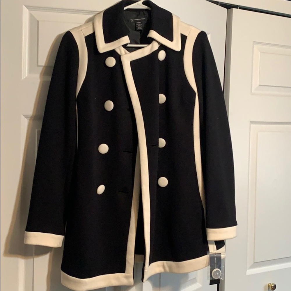 INC Black and White Birch Coat